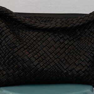 FLAOR Firenze Black made in Italy Leather Woven Bag Excellent Condition